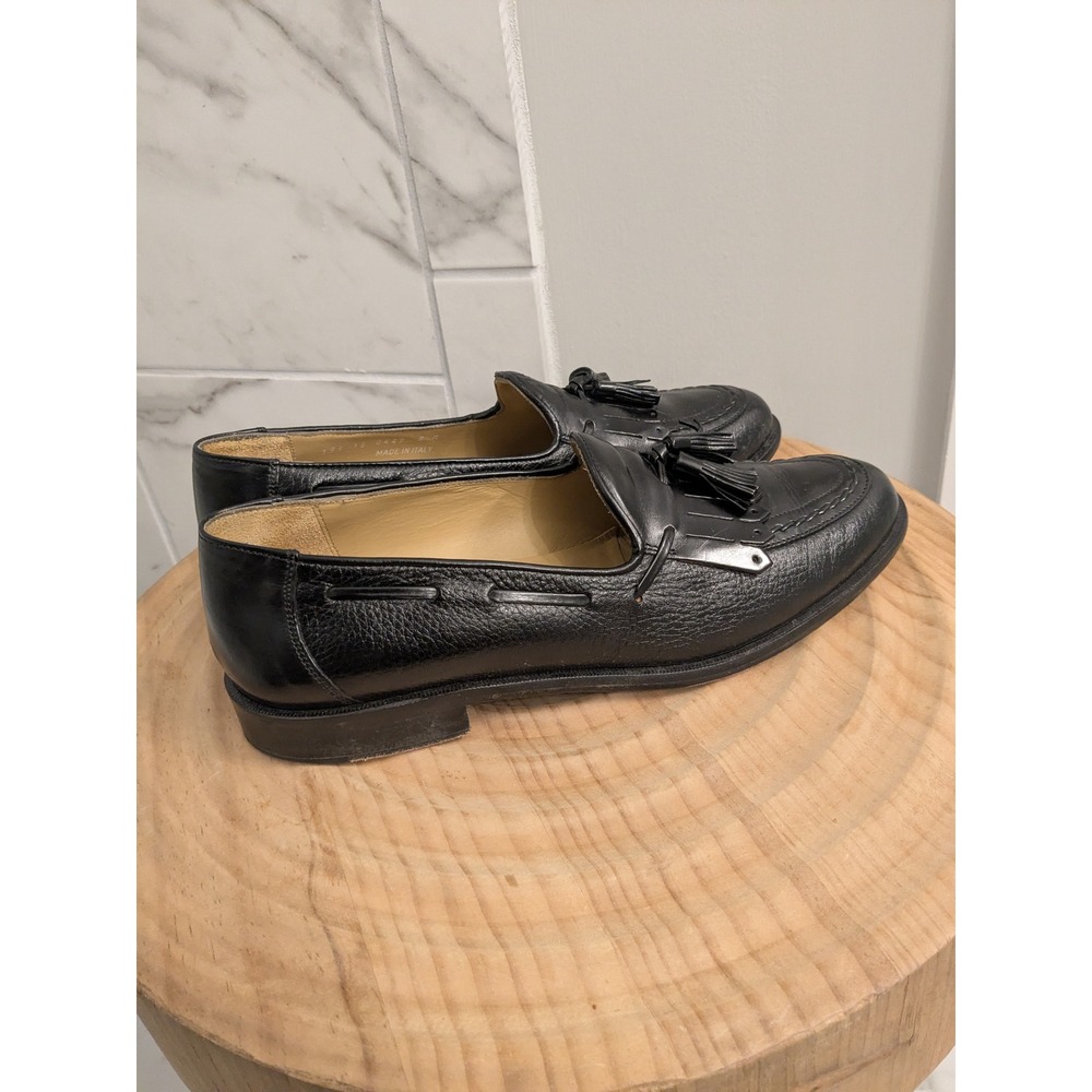 Vintage Johnston & Murphy Mens Leather Handcrafted Dress Shoes Made in Italy EUC